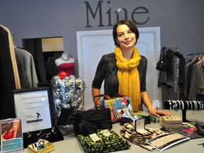 Rachelle Lamarche, store manager at Mine 101, shows off some of the items currently available at the Women’s Community House social enterprise Dec. 12, 2013. CHRIS MONTANINI\LONDONER\QMI AGENCY