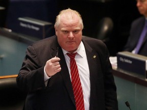 Mayor Rob Ford at a meeting of Toronto city council on Monday. (MICHAEL PEAKE/Toronto Sun)