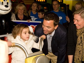 Ontario Progressive Conservative Leader Tim Hudak, wife Deb Hutton and daughter Miller in 2011. The family is expecting another child in April 2014. (QMI Agency files)