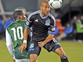 Justin Morrow (right) was traded to Toronto FC with allocation cash headed the other way to the San Jose Earthquakes. (AFP)