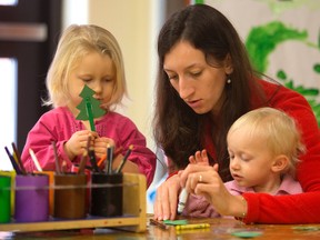 Dominika Pavlikova brought her daughters Terezia, 1 and Dominika, 3 to Family Centre Westmount on Tuesday December 10, 2013. A new family centre officially opened in White Oaks June 11, 2015 (Postmedia Network file photo).