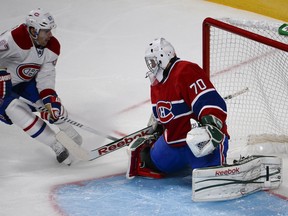 Montreal Canadiens prospect Zach Fucale (right) will be under the spotlight at the world junior tournament in Sweden. (MARTIN CHEVALIER/QMI Agency)