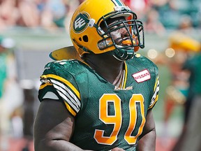 Edmonton Eskimos  defensive tackle Almondo Sewell followed up an all-star 2013 CFL season by signing a contract extension that will keep him aboard through to the end of 2015. (Edmonton Sun file)