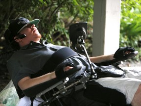 Jesse Kay sits in his wheelchair in July 2013. Gunman Bilal Deeb was sentenced to life in prison on Friday for shooting him. (CRAIG ROBERTSON, Toronto Sun)