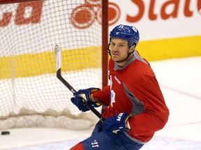 Leafs' David Clarkson at Toronto Maple Leafs practice at the Air Canada Centre on December 20, 2013. (Michael Peake/Toronto Sun/QMI Agency)