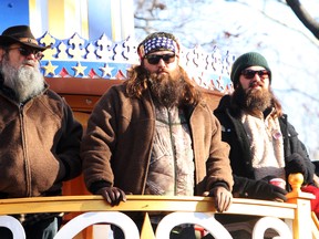 "Duck Dynasty" stars from left to right: Si Robertson, Willie Robertson and Jesse Robertson. (Mr. Blue/WENN.COM)