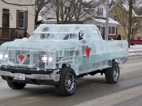 A truck made of ice