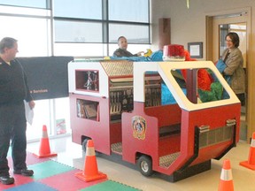The newest addition to the Drayton Valley/Brazeau County Fire Services fleet was unveiled at the Rotary Children's Library on Dec. 18. The replica fire truck will now be a permanent fixture at the library for children to explore and enjoy.