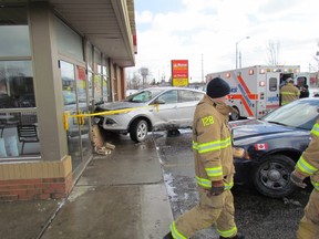 Vehicle hits doughnut shop