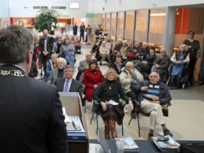 Mayor Neil Ellis address the crowd at this year's new levee at the Quinte Sports and Wellness Centre
JASON MILLER/The Intelligencer