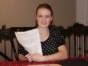 Komoka’s Julia Brunet recently spent a month as a Legislative Page at Queen’s Park in Toronto. The 13-year-old was one of only 140 pages selected from hundreds that apply.
JACOB ROBINSON/AGE DISPATCH/QMI AGENCY
