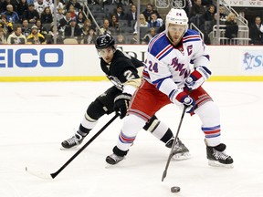 New York Rangers captain Ryan Callahan was back in action Friday after missing nine games because of a sprained left knee. (CHARLES LeCLAIRE/USA Today Sports)