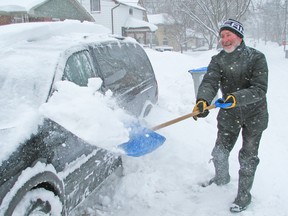 Ivan Coulthard was one of several Mitchell residents digging out their vehicles Monday morning, as another blast of winter hit the area over the weekend. Environment Canada has issued a blizzard warning for parts of Ontario, which is expected to bring significant accumulations of blowing and drifting snow, along with potentially record setting windchills to the region  over the next two days. 

KRISTINE JEAN/MITCHELL ADVOCATE/