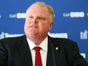 Mayor Rob Ford provided an update Monday about the city's efforts to clean up storm debris. (DAVE ABEL, Toronto Sun)