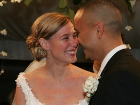 This photo released by Entertainment tonight shows Mary Kay Letourneau and Vili Fualaau at their wedding at the Columbia Winery in Woodinville, WA on late Friday, May 20, 2005. (AP Photo/HO)