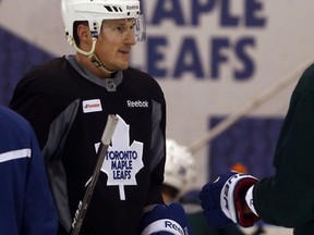 Maple Leafs’ Dion Phaneuf is not expected to be named to Canada’s Olympic team, which is being announced on Tuesday. (MICHAEL PEAKE/TORONTO SUN)
