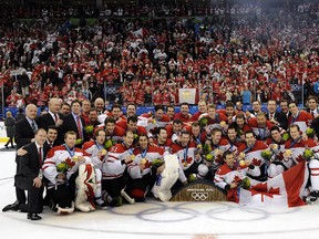 Canada's men's Olympic hockey team that won the gold medal at the Vancouver Winter Olympics in 2010. (DANIEL MALLARD/QMI AGENCY)