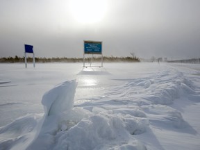 Whiteout conditions and winds gusting to 90 km/h prevail in the area of Canadian Forces Detachment Mountain View in Prince Edward County, Ont. Tuesday. Jan. 7, 2013.  � Mountain View. �JEROME LESSARD/The Intelligencer/QMI Agency