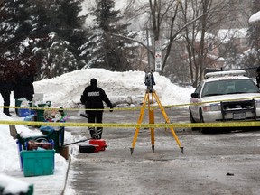 Two people are dead and one rushed to Sunnybrook Trauma Centre after a shooting in Richmond Hill at 172 Centre Street East, near Yonge Street and Major Mackenzie, early Wednesday. (Dave Thomas/Toronto Sun)