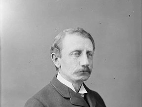 Hugh John Macdonald, Member of Parliament for Winnipeg, sits for a portrait in Ottawa in 1893.  
Topley Studios/Library and Archives Canada