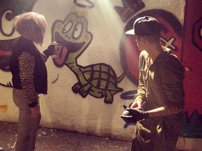 Justin Bieber with Kelly Osbourne. (Instagram photo)