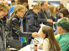 Hosted by the The Career Centre, hundreds of job seekers visited the job fair in Barrie, Ont. (Mark Wanze/QMI Agency file)