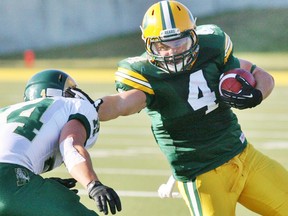 The Grove’s Ed Ilnicki, shown here in action for the U of A Golden Bears, is excited about the chance to play for Canada at the U19 International Bowl in Arlington, Texas against Team USA. - Trevor Robb, Edmonton Examiner