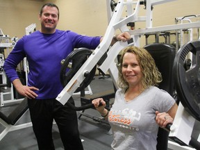 Corunna Fitness Centre owner Ron Theriault, is pictured with his wife Shelly at the Hill Street gym. Theriault, 41, opened the new Corunna gym last month. (TYLER KULA, The Observer)