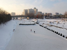 A cross-country skier was mugged and stabbed while on the ice near The Forks on Sunday, said police. (FILE PHOTO)