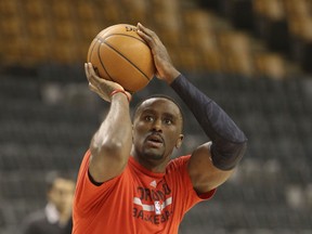 Patrick Patterson is out of action for the Raptors. (Veronica Henri/Toronto Sun)
