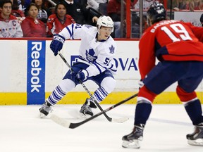 Defenceman Jake Gardiner (left) could be trade bait for the 
Maple Leafs if they choose to bring in a forward. USA Today Sports