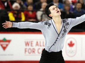 Patrick Chan skates during the senior men's free skate in the 2014 Canadian Tire National Skating Championships at the Canadian Tire Centre in Ottawa on Saturday. (Darren Brown/QMI Agency)