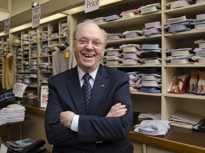 David Ibbott, owner of Alexander Newman's Men's Shop, will be closing shop after 34 years in business. The site on Princess Street has been a clothing store since 1926. Julia McKay The Whig-Standard