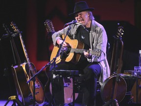 Neil Young in concert at Massey Hall on Sunday, Jan. 12. (CRAIG ROBERTSON/Toronto Sun)