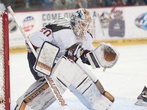 Laurent Brossoit shut the Bakersfield Condors in his first two ECHL starts, before being traded to the Edmonton Oilers and ending up with the team's California affiliate. (Bakersfield Condors)