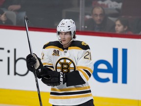Swedish forward Loui Eriksson returned to action for the Boston Bruins on Saturday and had an assist. (PIERRE-PAUL POULIN/QMI Agency files)