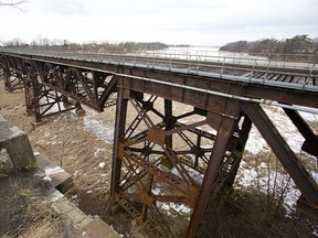 A Jordan Station rail bridge seen Monday, January 13, 2014. (Julie Jocsak/QMI Agency)