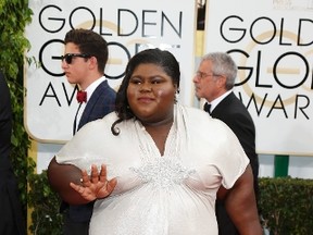 Actress Gabourey Sidibe arrives at the 71st annual Golden Globe Awards in Beverly Hills, Calif., on January 12, 2014. (REUTERS/Danny Moloshok)