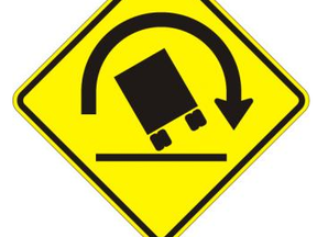 Truck rollover sign