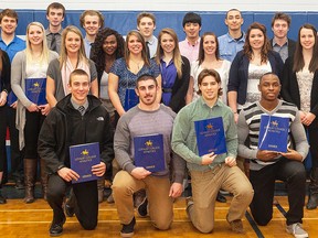 Loyalist College presented 27 Lancers with athletic scholarship awards during a special ceremony Thursday. (PAULINA UY PHOTO)