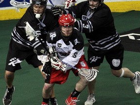 the Calgary Roughnecks beat the Rush in their season finale in 2013, robbing the Edmonton of home-field advantage going into the playoffs. (David Bloom, Edmonton Sun)