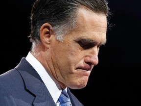 Former U.S. presidential candidate Mitt Romney pauses during remarks to the Conservative Political Action Conference (CPAC) in National Harbor, Maryland, March 15, 2013. (REUTERS/Jonathan Ernst)