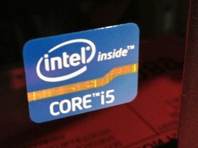 An Intel Inside sticker is seen on a personal computer for sale in San Diego, California in this April 22, 2013 file photo.   REUTERS/Mike Blake/Files