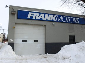 Frank's Motors on Notre Dame Avenue at Langside Street in Winnipeg, Man., is pictured on Fri., Jan. 17, 2014. The owner is petitioning the city to close the alley behind his business, calling it a haven for drug dealers and prostitutes. Kevin King/Winnipeg Sun/QMI Agency