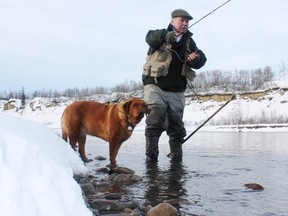 Neil and Penny try their luck at open-water angling near the Dickson Dam. (SUPPLIED)