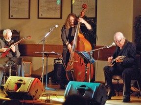 Amos Garrett, right, and his band The Eh Team performed at the Vulcan Lodge Hall on Saturday night. It was the opening show in the 2014 concert series lineup, which is organized by the Town of Vulcan's recreation department.