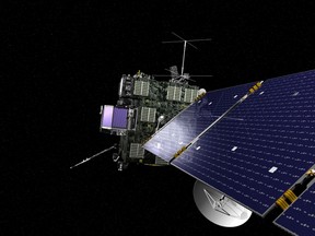 Rosetta, the European Space Agency's cometary probe with NASA contributions, is seen in an undated artist's rendering. (REUTERS/ESA/NASA/Handout)