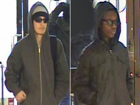 Ottawa police seek two suspects in a Hintonburg bank robbery. (Submitted images)