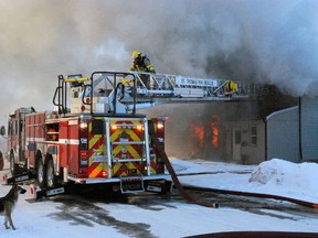 St. Thomas firefighters were forced to evacuate from large house fire at 33 Owaissa St. (Times-Journal)