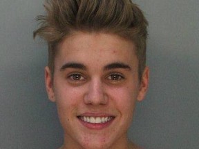Miami Beach Police released this mugshot of singer Justin Bieber following his arrest Jan. 23, 2014.